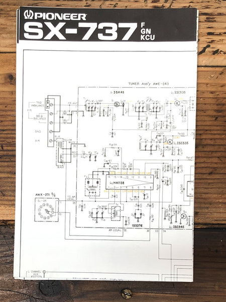 Pioneer SX-737 KCU Receiver Foldout Service Manual *Original*