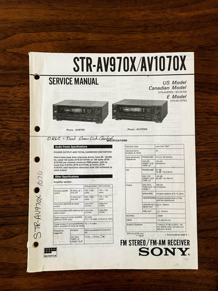 Sony STR-AV970X STR-AV1070X Receiver Service Manual *Original* #1