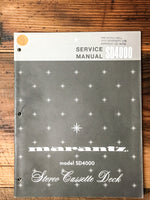 Marantz SD-4000 SD4000 Cassette Service Manual *Original*