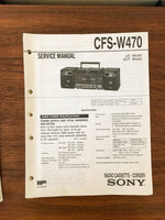 Sony CFS-W470 Boombox / Radio Service Manual *Original*