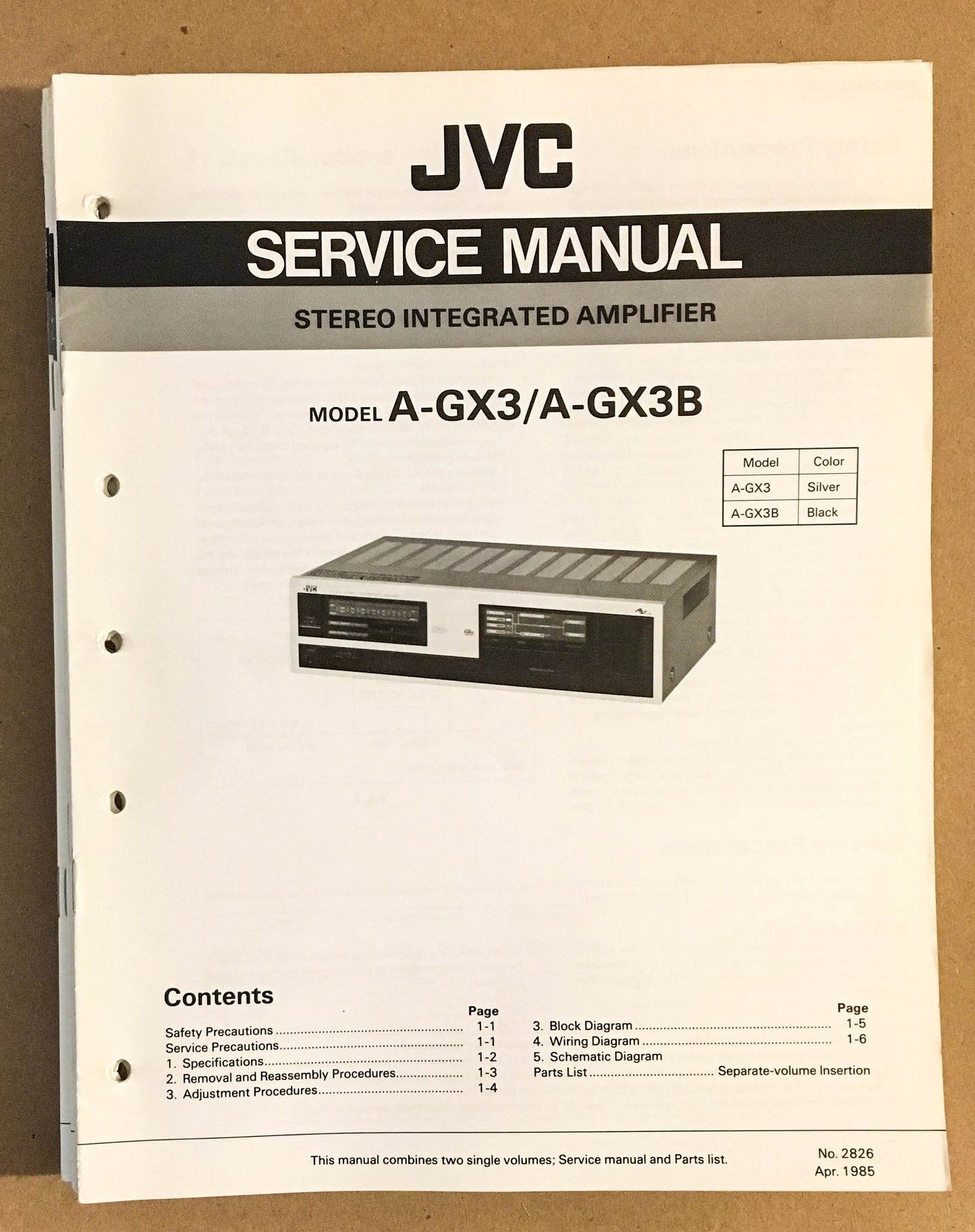 JVC A-GX3 A-GX3B Amplifier  Service Manual *Original*