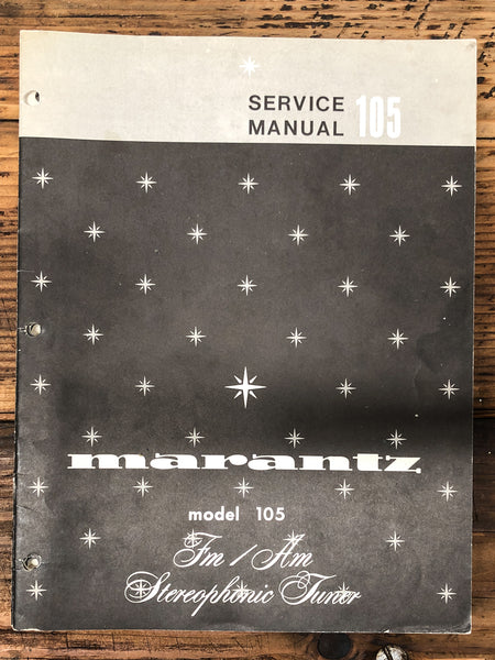 Marantz Model 105 Tuner  Service Manual *Original*