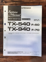 Pioneer TX-540 TX-940 F-50 F-70 Tuner Service Manual *Original*