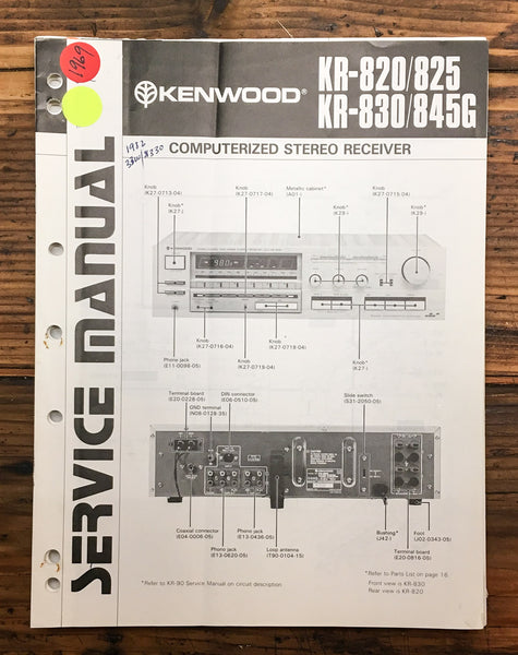 Kenwood KR-820 -825 -830 -845G Receiver  Service Manual *Original*