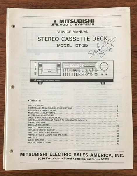 Mitsubishi DT-35  Service Manual *Original*