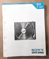 *Original* BSR / Sony C-141 Record Player / Turntable Service Manual