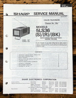 Sharp 5LS36 TV / Television Service Manual *Original*
