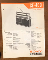 Sony CF-400 RADIO CASSETTE  Service Manual *Original*