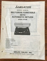 Mitsubishi DP-420 Record Player / Turntable Service Manual *Original* #2