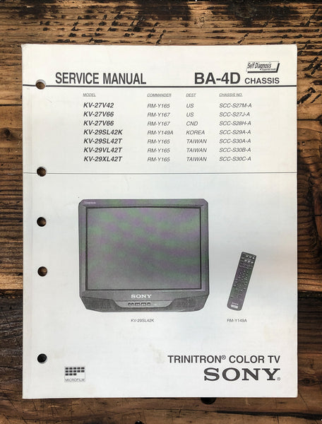 Sony KV-27V42 -27V66 -29XL42T TV  Service Manual *Original*