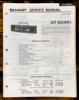 Sharp QT-93 Radio Service Manual *Original*