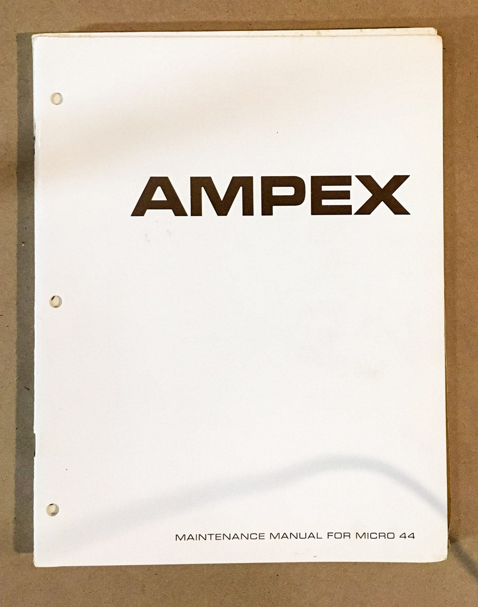 Ampex Micro 44 Cassette Player Service Manual *Original*