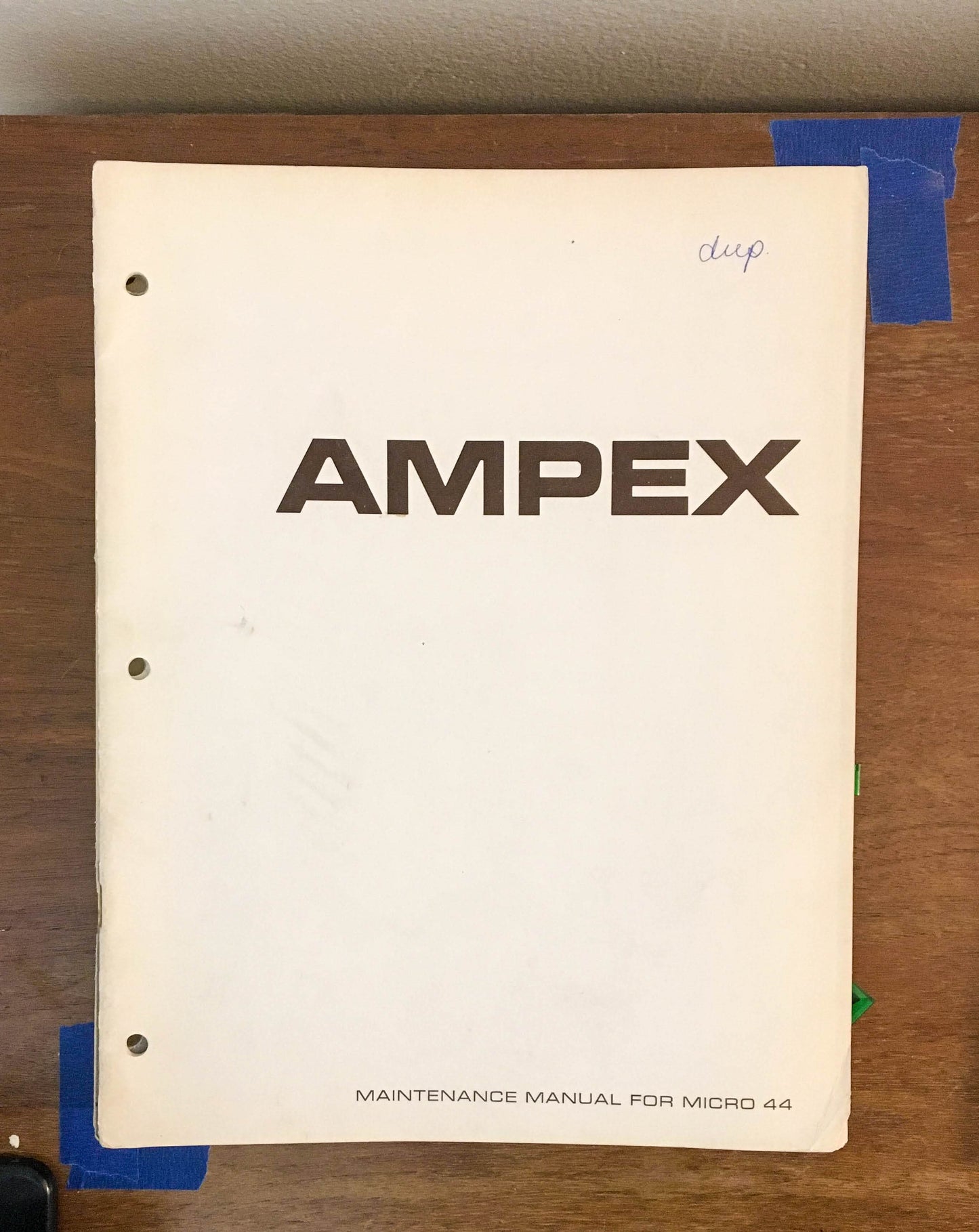 Ampex Micro 44 Tape Recorder / Player Service Manual *Original*