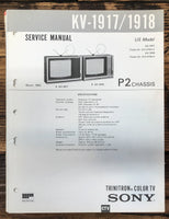 Sony KV-1917 KV-1918 TV  Service Manual *Original* #2