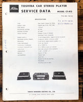 Toshiba CT-412 Car Stereo Service Manual *Original*