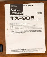 Pioneer TX-905 Tuner Service Manual *Original*