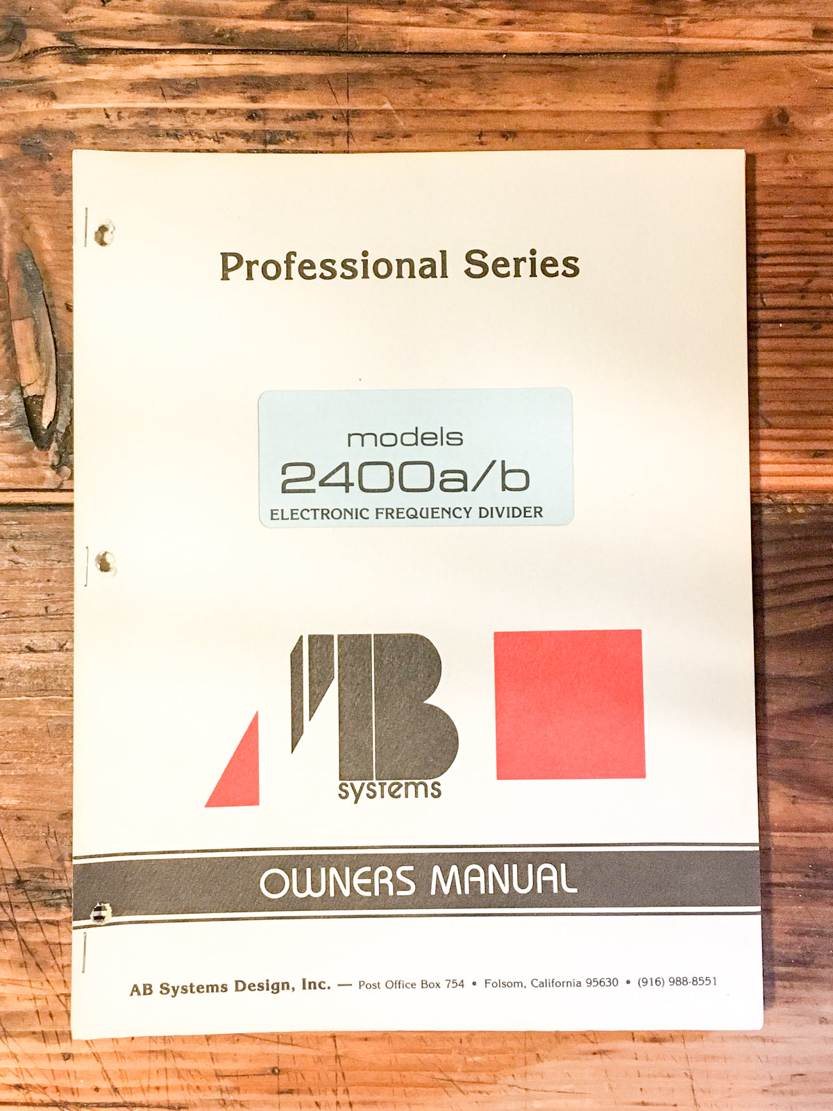 AB Systems Model 2400 A 2400B Freq. Divider Owner / Instruction Manual *Orig*
