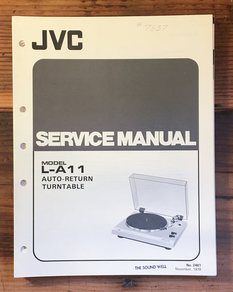JVC L-A11 Record Player / Turntable Service Manual *Original*