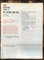 Sony KV-2648R TV  Large Fold Out Schematic *Original*