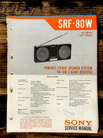 Sony SRF-80W Stereo  Service Manual *Original*