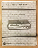 Roberts 100 Tape Recorder  Service Manual *Original*