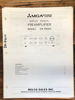 Mitsubishi DA-P600 Preamp / Preampifier  Service Manual *Original*