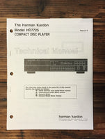Harman Kardon HK HD7725 HD-7725 CD Player Service Manual *Original*