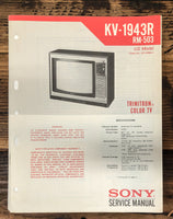 Sony KV-1943R TV  Service Manual *Original*