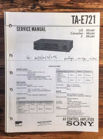 Sony TA-E721 Preamp / Preamplifier  Service Manual *Original*