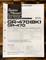 Pioneer GR-470 Equalizer  Service Manual *Original*