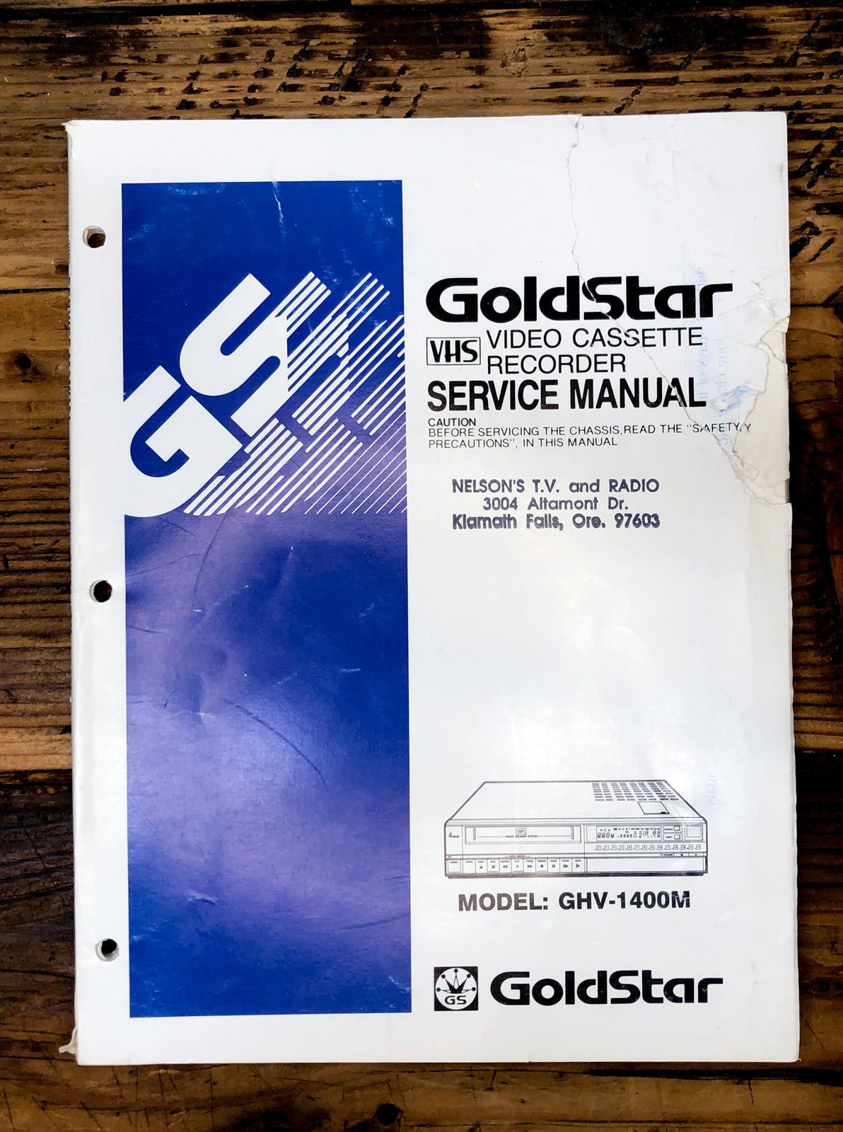Goldstar GHV-1400M VCR  Service Manual *Original*