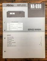 Nikko NA-690 Amplifier  Service Manual *Original*