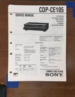 Sony CDP-CE105 CD Player Service Manual *Original*