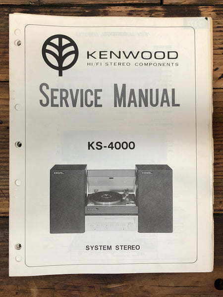 Kenwood KS-4000 Turntable Stereo  Service Manual *Original*