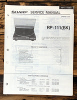 Sharp RP-111 Record Player / Turntable Service Manual *Original*