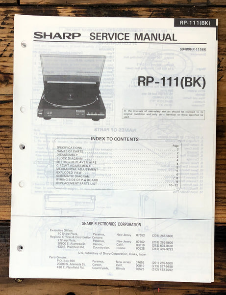 Record Player / Turntable Service Manual *Original* – Vintage Audio ...
