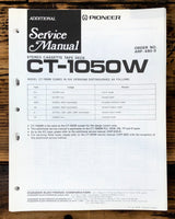 Pioneer CT-1050W Cassette Add. Service Manual *Original*