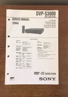 Sony DVP-S3000 CD DVD Player  Service Manual *Original*