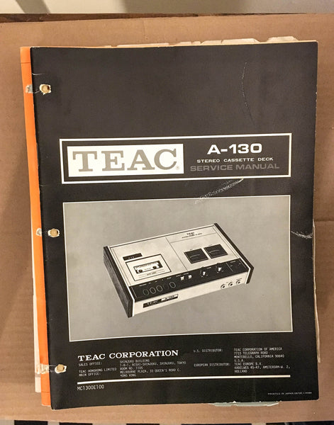 Teac A-130 Tape Deck Service Manual *Original*