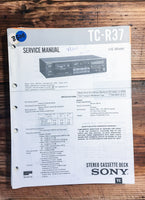 Sony TC-R37 Cassette Deck  Service Manual *Original*