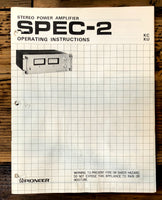 Pioneer SPEC-2 Amplifier Owner / User Manual *Original*