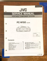 JVC PC-W150 Portable Stereo Boombox Service Manual *Original*
