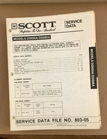 Scott DD656A DD688A Cassette Deck  Service Manual Supplement *Original*