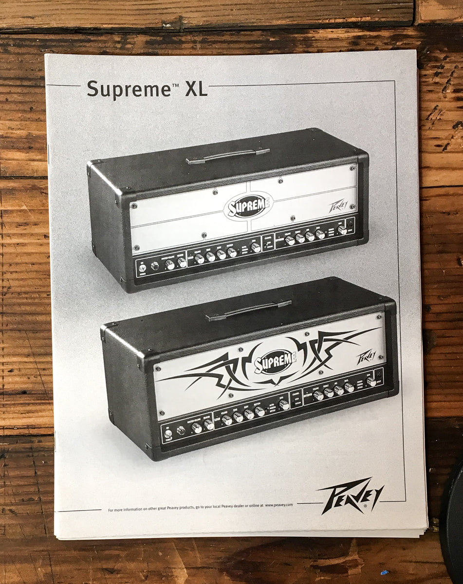 Peavey Supreme XL Amplifier User / Owner Manual *Original*