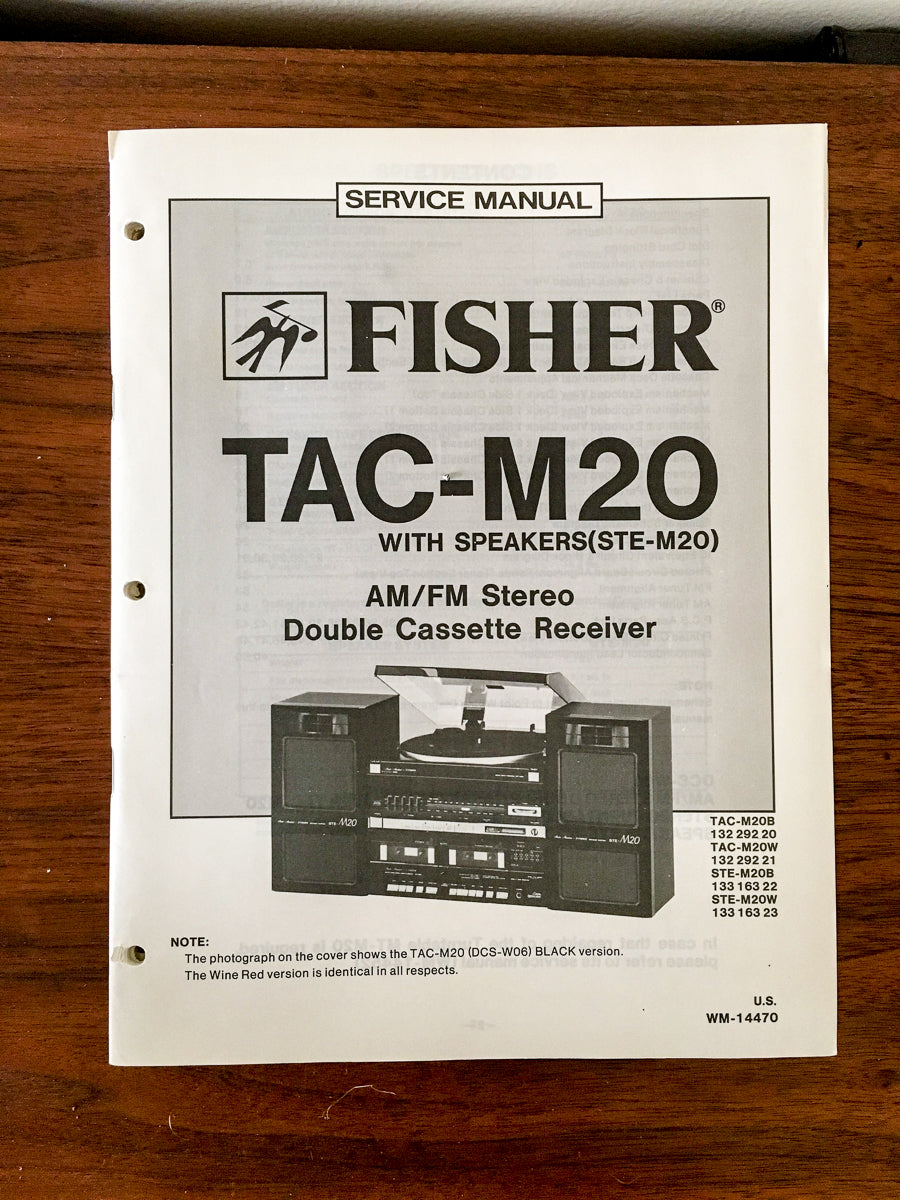 Fisher TAC-M20 Stereo Service Manual *Original*