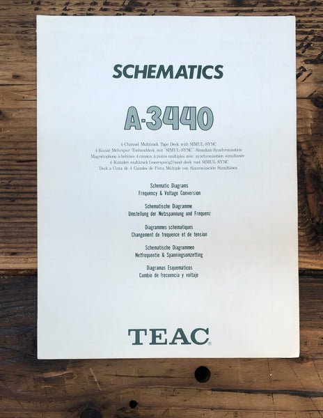 Teac A-3440 Reel to Reel  Schematic Manual *Original*