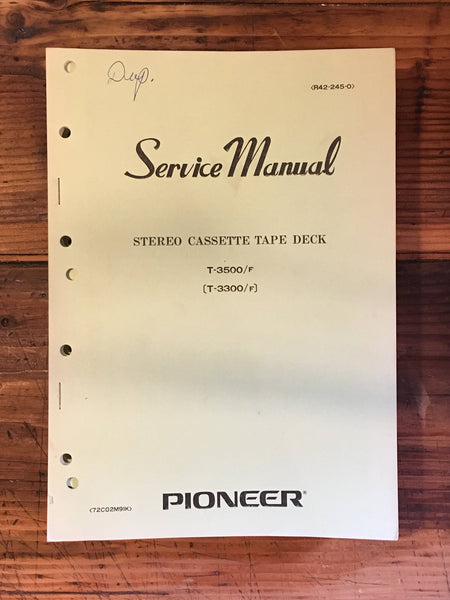 Pioneer T-3300 T-3500 Tape Deck Service Manual *Original*