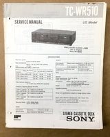 Sony TC-WR510 Cassette Service Manual *Original*