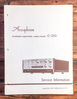 Accuphase C-200 Preamp / Peamplifier  Service Manual *Original*