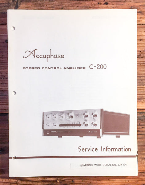 Accuphase C-200 Preamp / Peamplifier  Service Manual *Original*